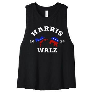 Kamala Harris Tim Waltz 2024 Women's Racerback Cropped Tank