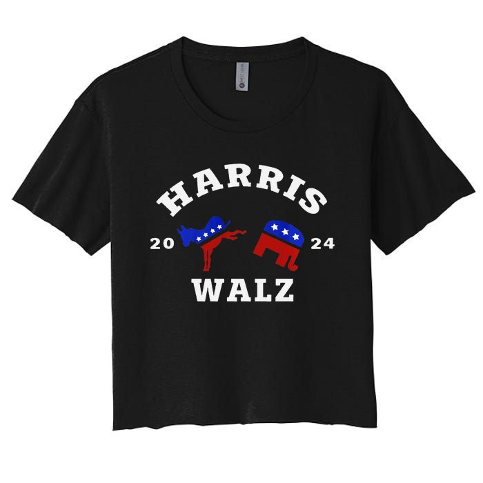 Kamala Harris Tim Waltz 2024 Women's Crop Top Tee