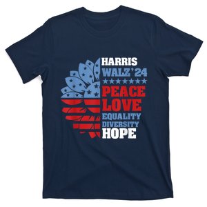 Kamala Harris Tim Walz 2024 Peace Lgbt Harris Walz Waltz T-Shirt