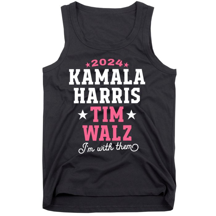 Kamala Harris Tim Walz 2024 President Election I’M With Them Tank Top