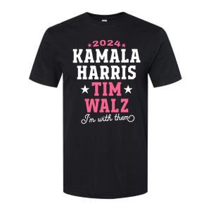 Kamala Harris Tim Walz 2024 President Election I’M With Them Softstyle CVC T-Shirt