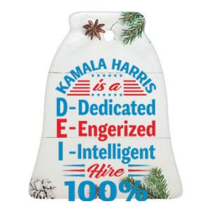 Kamala Harris Tribute Graphic Ceramic Bell Ornament