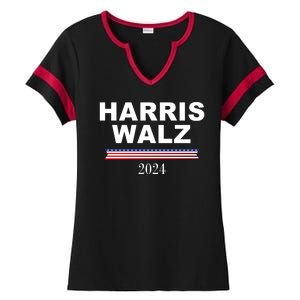 Kamala Harris Tim Walz 2024 Usa Election Ladies Halftime Notch Neck Tee