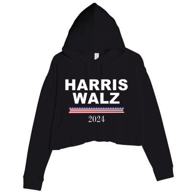 Kamala Harris Tim Walz 2024 Usa Election Crop Fleece Hoodie