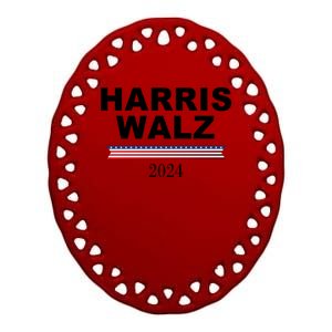 Kamala Harris Tim Walz 2024 Usa Election Ceramic Oval Ornament