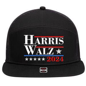 Kamala Harris Tim Walz 2024 Election 7 Panel Mesh Trucker Snapback Hat