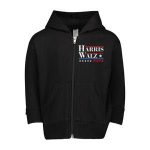 Kamala Harris Tim Walz 2024 Election Toddler Zip Fleece Hoodie