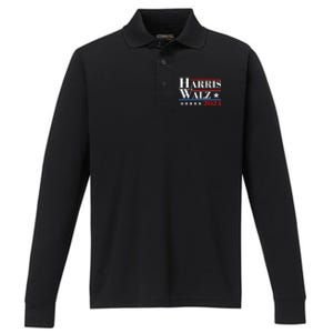 Kamala Harris Tim Walz 2024 Election Performance Long Sleeve Polo