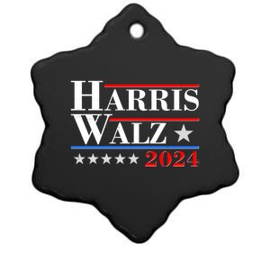 Kamala Harris Tim Walz 2024 Election Ceramic Star Ornament