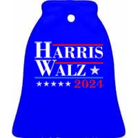 Kamala Harris Tim Walz 2024 Election Ceramic Bell Ornament