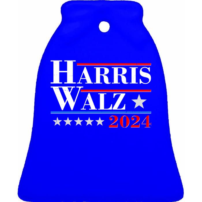 Kamala Harris Tim Walz 2024 Election Ceramic Bell Ornament