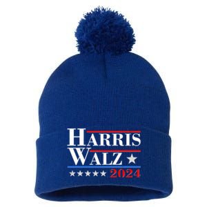 Kamala Harris Tim Walz 2024 Election Pom Pom 12in Knit Beanie