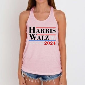 Kamala Harris Tim Walz 2024 Election Women's Knotted Racerback Tank