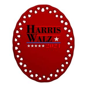 Kamala Harris Tim Walz 2024 Election Ceramic Oval Ornament