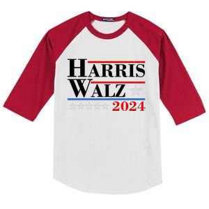 Kamala Harris Tim Walz 2024 Election Kids Colorblock Raglan Jersey