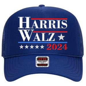 Kamala Harris Tim Walz 2024 Election High Crown Mesh Back Trucker Hat