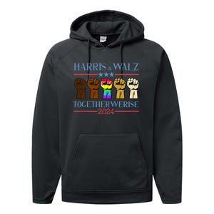 Kamala Harris Tim Walz 2024 Election Lgbt Harris Walz Waltz Performance Fleece Hoodie