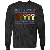 Kamala Harris Tim Walz 2024 Election Lgbt Harris Walz Waltz Tie-Dye Long Sleeve Shirt