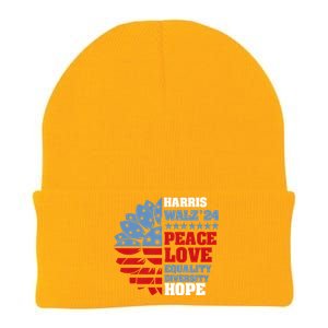 Kamala Harris Tim Walz 2024 Peace Lgbt Harris Walz Waltz Knit Cap Winter Beanie