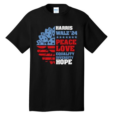 Kamala Harris Tim Walz 2024 Peace Lgbt Harris Walz Waltz Tall T-Shirt