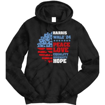 Kamala Harris Tim Walz 2024 Peace Lgbt Harris Walz Waltz Tie Dye Hoodie