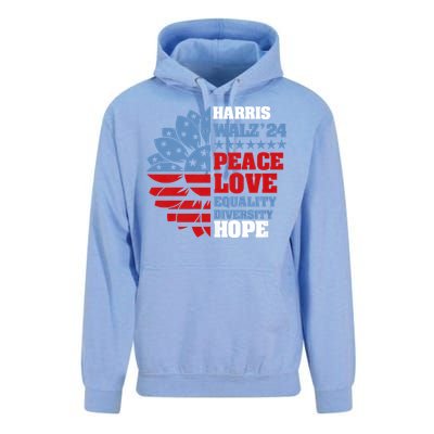 Kamala Harris Tim Walz 2024 Peace Lgbt Harris Walz Waltz Unisex Surf Hoodie