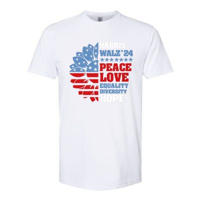 Kamala Harris Tim Walz 2024 Peace Lgbt Harris Walz Waltz Softstyle CVC T-Shirt