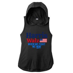 Kamala Harris Tim Walz When We Fight We Win Gift Ladies PosiCharge Tri-Blend Wicking Draft Hoodie Tank