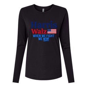 Kamala Harris Tim Walz When We Fight We Win Gift Womens Cotton Relaxed Long Sleeve T-Shirt