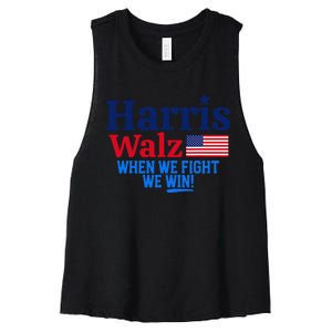 Kamala Harris Tim Walz When We Fight We Win Gift Women's Racerback Cropped Tank