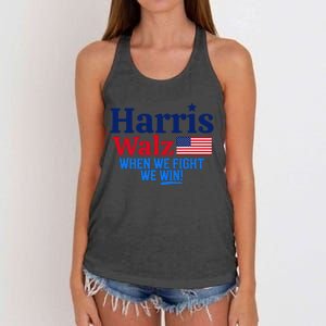 Kamala Harris Tim Walz When We Fight We Win Gift Women's Knotted Racerback Tank