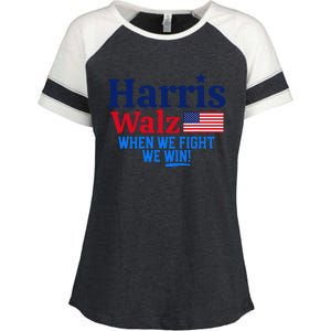 Kamala Harris Tim Walz When We Fight We Win Gift Enza Ladies Jersey Colorblock Tee