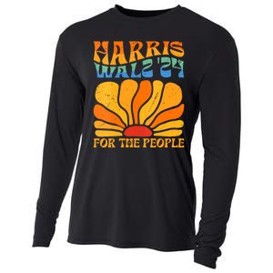 Kamala Harris Tim Waltz 2024 For The People Boho Aesthetic Cooling Performance Long Sleeve Crew