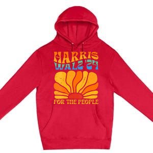 Kamala Harris Tim Waltz 2024 For The People Boho Aesthetic Premium Pullover Hoodie