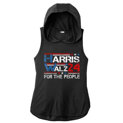 Kamala Harris Tim Waltz 2024 Harris Waltz24 For The People Ladies PosiCharge Tri-Blend Wicking Draft Hoodie Tank