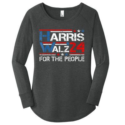 Kamala Harris Tim Waltz 2024 Harris Waltz24 For The People Women's Perfect Tri Tunic Long Sleeve Shirt