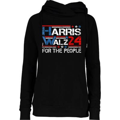 Kamala Harris Tim Waltz 2024 Harris Waltz24 For The People Womens Funnel Neck Pullover Hood