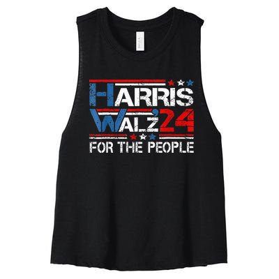 Kamala Harris Tim Waltz 2024 Harris Waltz24 For The People Women's Racerback Cropped Tank