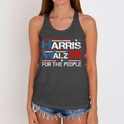 Kamala Harris Tim Waltz 2024 Harris Waltz24 For The People Women's Knotted Racerback Tank