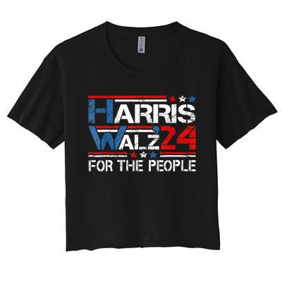 Kamala Harris Tim Waltz 2024 Harris Waltz24 For The People Women's Crop Top Tee