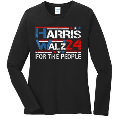 Kamala Harris Tim Waltz 2024 Harris Waltz24 For The People Ladies Long Sleeve Shirt