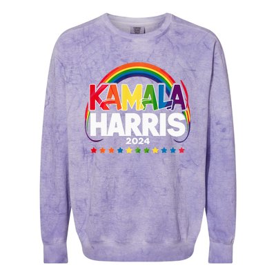 Kamala Harris Tim Walz Colorblast Crewneck Sweatshirt