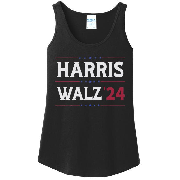 Kamala Harris Tim Walz 2024 Campaign Supporter Design Ladies Essential Tank