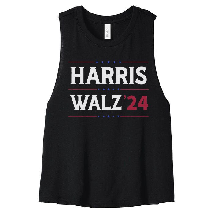 Kamala Harris Tim Walz 2024 Campaign Supporter Design Women's Racerback Cropped Tank