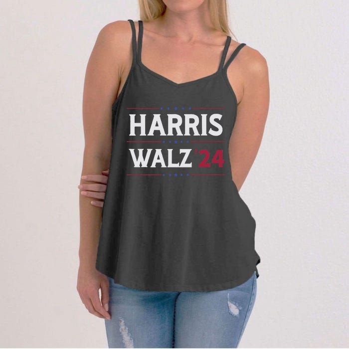 Kamala Harris Tim Walz 2024 Campaign Supporter Design Women's Strappy Tank