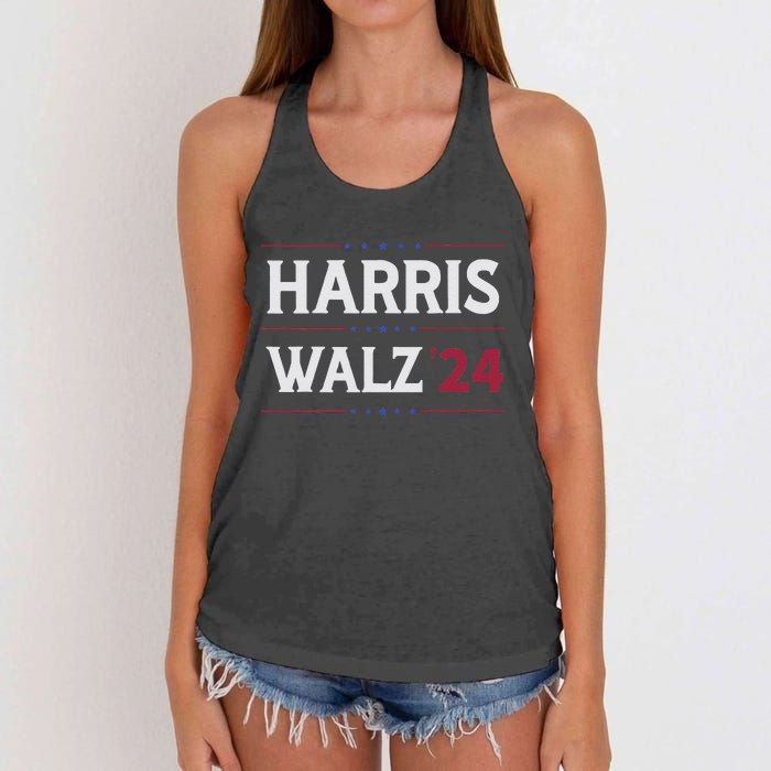 Kamala Harris Tim Walz 2024 Campaign Supporter Design Women's Knotted Racerback Tank