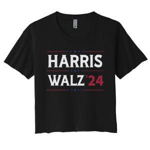 Kamala Harris Tim Walz 2024 Campaign Supporter Design Women's Crop Top Tee