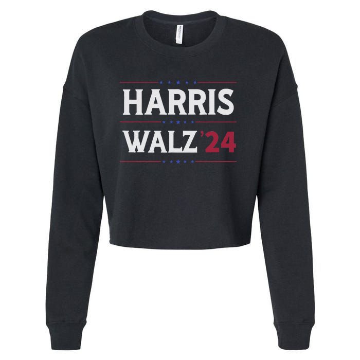 Kamala Harris Tim Walz 2024 Campaign Supporter Design Cropped Pullover Crew