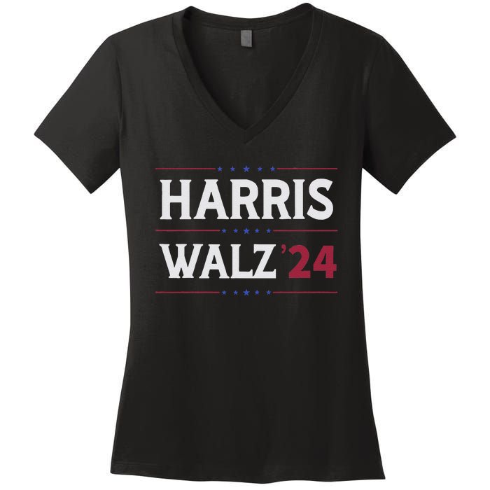 Kamala Harris Tim Walz 2024 Campaign Supporter Design Women's V-Neck T-Shirt