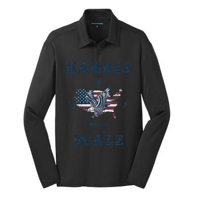 Kamala Harris Tim Walz 2024 Harris Silk Touch Performance Long Sleeve Polo